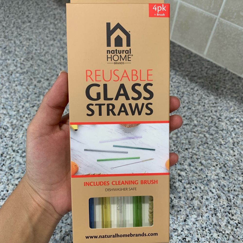 Reusable Glass Straws 4 pack